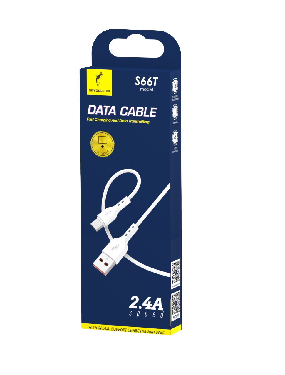 Кабель SkyDolphin S66T USB - USB Type-C (M/M), 1 м, White (SDUSB-000649)